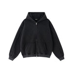 Solid Black Zip Hoodie - Hipok Brand