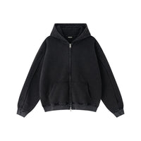 Solid Black Zip Hoodie - Hipok Brand