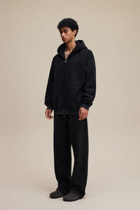 Solid Black Zip Hoodie - Hipok Brand