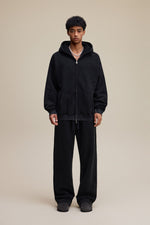 Solid Black Zip Hoodie - Hipok Brand