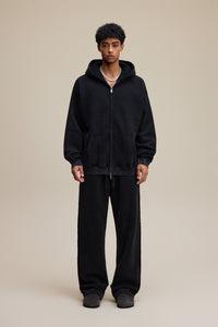 Solid Black Zip Hoodie - Hipok Brand