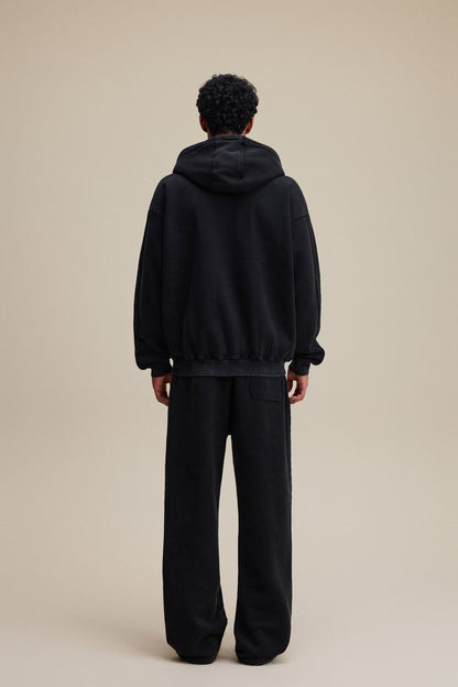 Solid Black Zip Hoodie - Hipok Brand