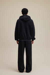 Solid Black Zip Hoodie - Hipok Brand
