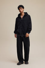 Solid Black Zip Hoodie - Hipok Brand
