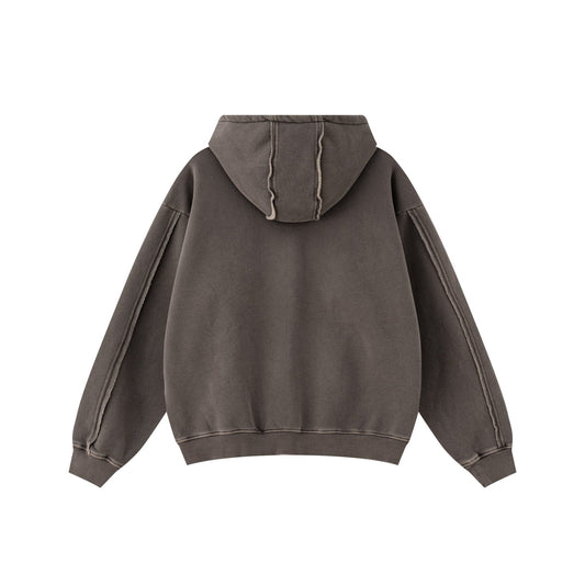 Solid Brown Zip Hoodie - Hipok Brand
