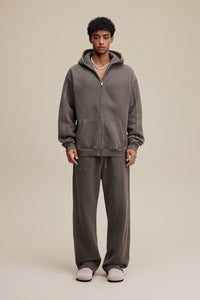 Solid Brown Zip Hoodie - Hipok Brand