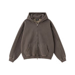Solid Brown Zip Hoodie - Hipok Brand