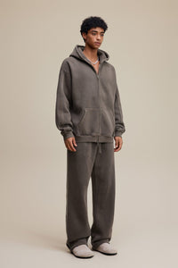 Solid Brown Zip Hoodie - Hipok Brand