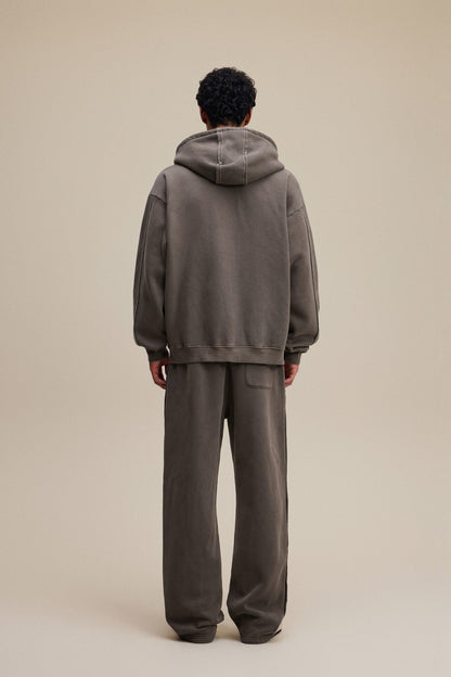 Solid Brown Zip Hoodie - Hipok Brand