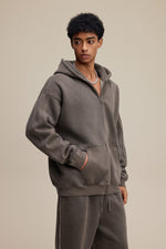Solid Brown Zip Hoodie - Hipok Brand