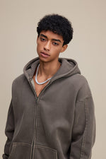 Solid Brown Zip Hoodie - Hipok Brand