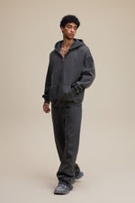 Solid Dark Grey Zip Hoodie - Hipok Brand