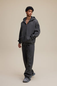 Solid Dark Grey Zip Hoodie - Hipok Brand