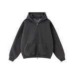 Solid Dark Grey Zip Hoodie - Hipok Brand