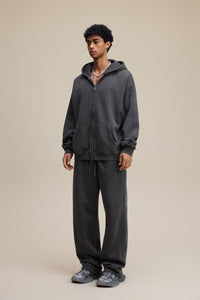 Solid Dark Grey Zip Hoodie - Hipok Brand