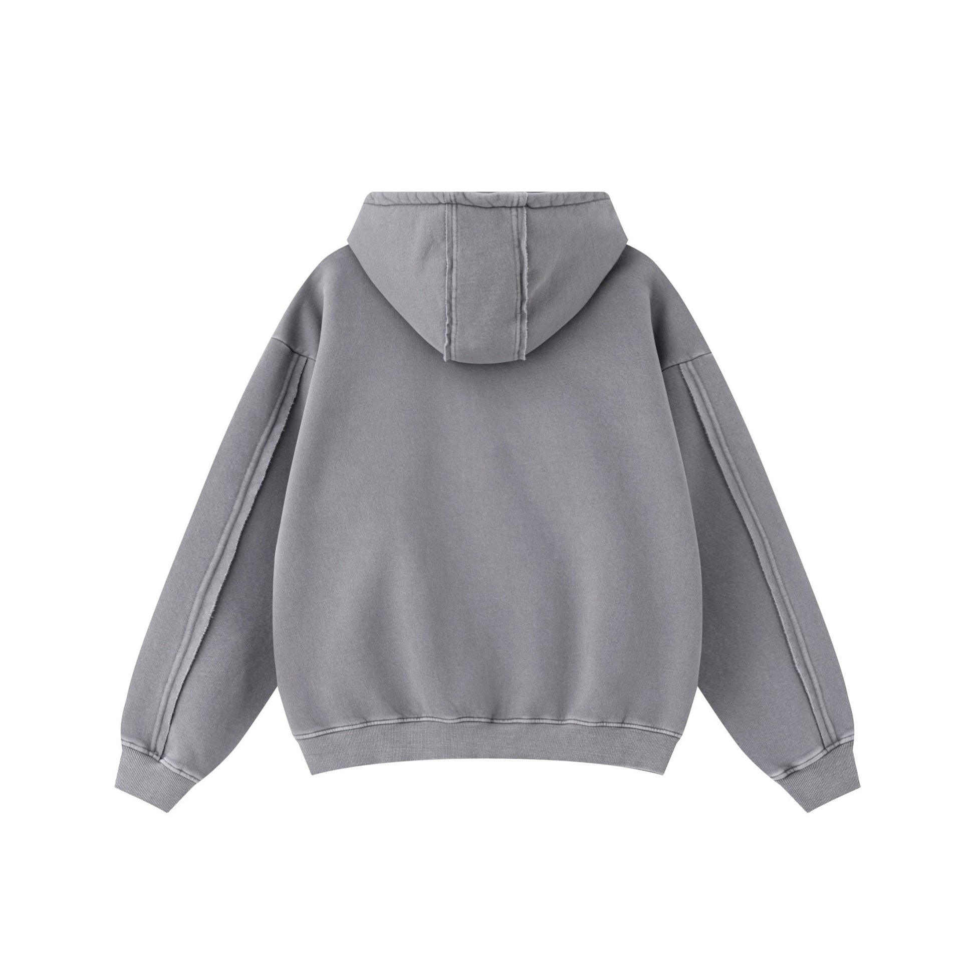 Solid Grey Zip Hoodie - Hipok Brand