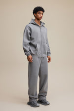 Solid Grey Zip Hoodie - Hipok Brand