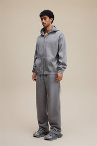 Solid Grey Zip Hoodie - Hipok Brand
