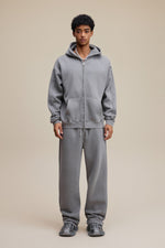 Solid Grey Zip Hoodie - Hipok Brand