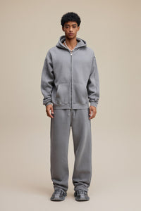 Solid Grey Zip Hoodie - Hipok Brand