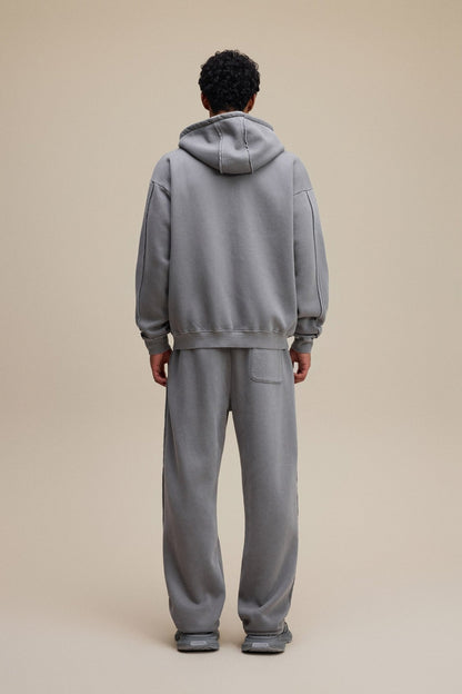 Solid Grey Zip Hoodie - Hipok Brand