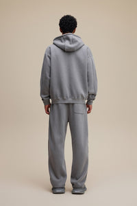 Solid Grey Zip Hoodie - Hipok Brand
