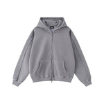 Solid Grey Zip Hoodie - Hipok Brand