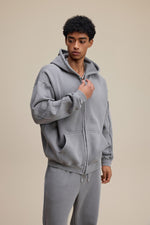 Solid Grey Zip Hoodie - Hipok Brand