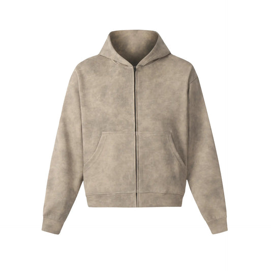 Stone Washed Beige Hoodie - Hipok Brand