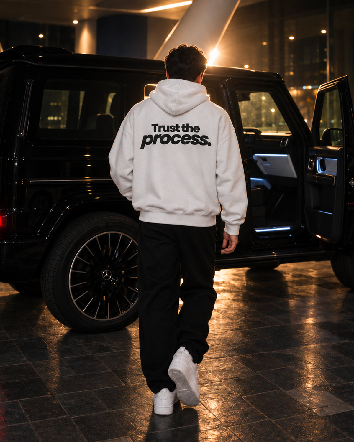 Felpa con cappuccio oversize Trust The Process - Felpa con cappuccio
