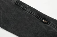 Washed Black Structure Zip Hoodie - Hipok Brand