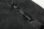 Washed Black Structure Zip Hoodie - Hipok Brand