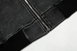 Washed Black Structure Zip Hoodie - Hipok Brand