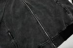 Washed Black Structure Zip Hoodie - Hipok Brand