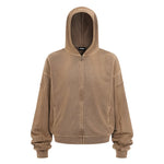 Washed Taupe Vintage Zip Hoodie - Hipok Brand