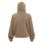 Washed Taupe Vintage Zip Hoodie - Hipok Brand