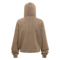 Washed Taupe Vintage Zip Hoodie - Hipok Brand
