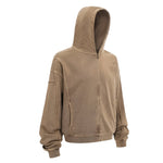 Washed Taupe Vintage Zip Hoodie - Hipok Brand