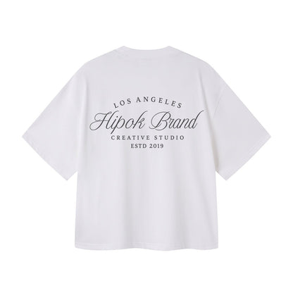 White Los Angeles Boxy Fit T-Shirt - Hipok Brand